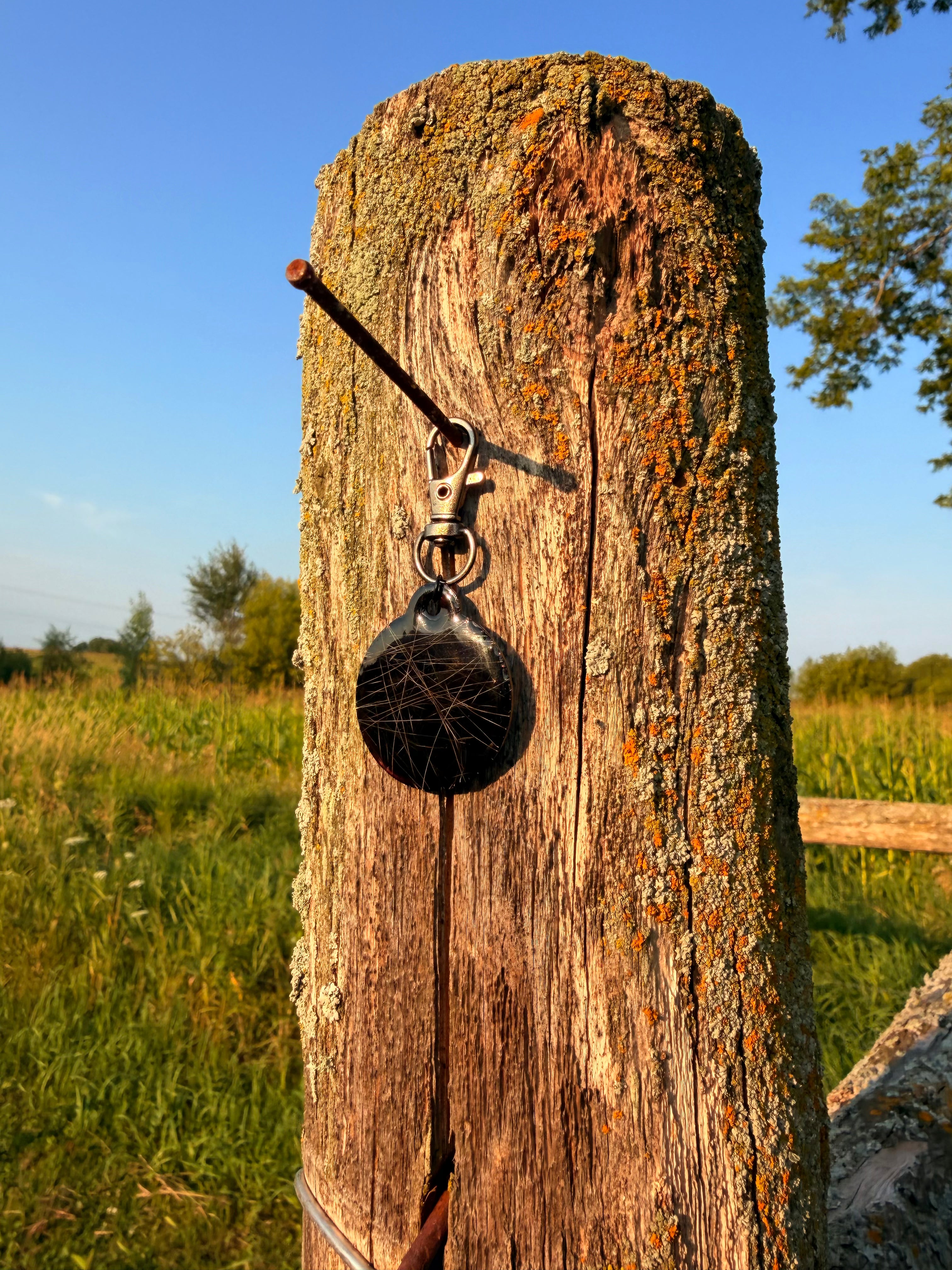 Black tag keychain